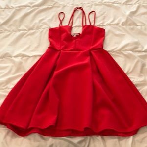 Red Cross back skater dress Charlotte Russe